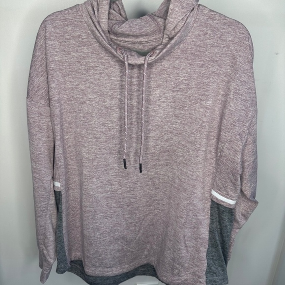 Serene Tangerine Purple & Grey Pullover Hoodie-Size XXL